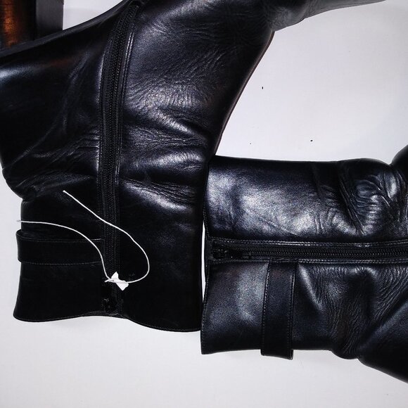 Gabor heeled ankle boots booties Black Leather zippered Hipster style - Picture 8 of 11